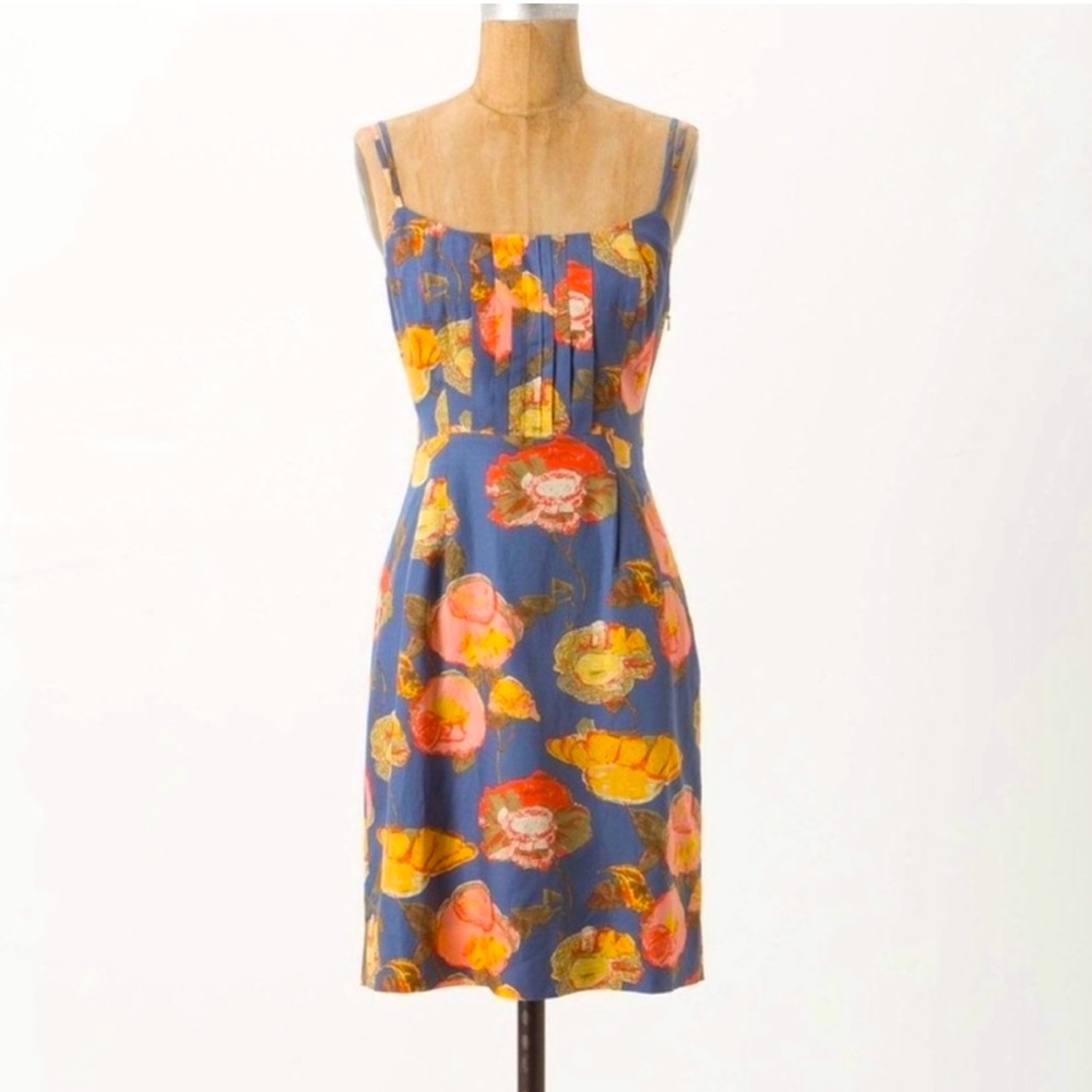 Anthropologie Maeve Floral Summer Mini Dress sz 2